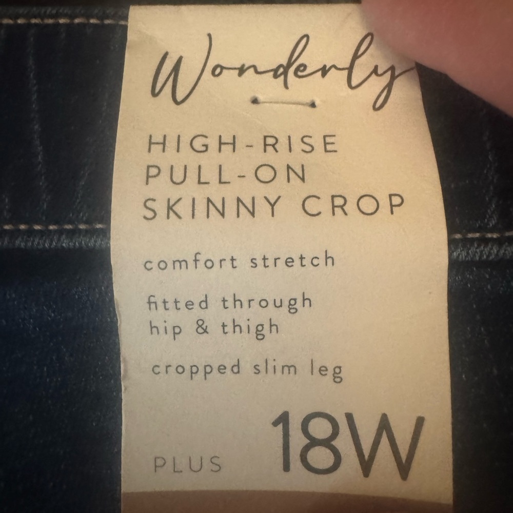 Wonderly High-Rise Skinny Crop Jeans - Deep Blue